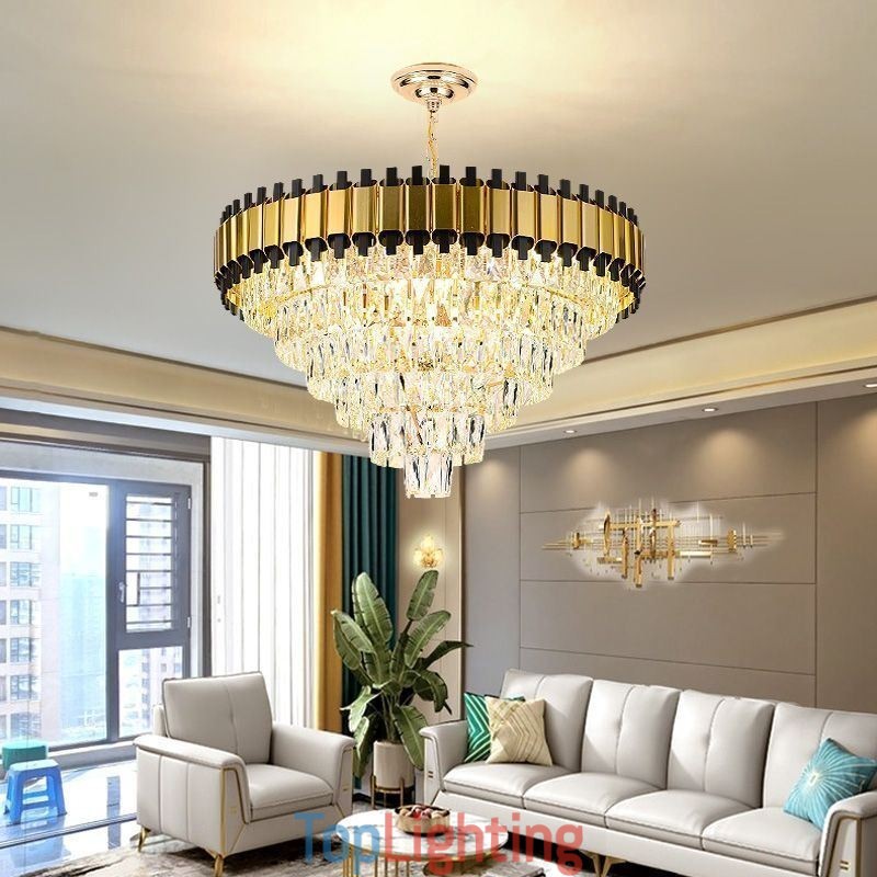 Luxury Crystal Pendant Light Round Ceiling Lighting