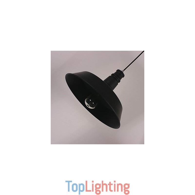 Black Modern Pendant Light in Circle Featured Lampshade
