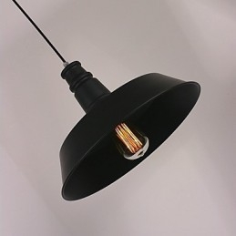 Black Modern Pendant Light in Circle Featured Lampshade