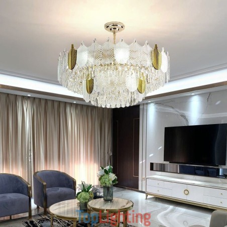 Luxurious Leaf Pendant Light Crystal Ceiling Light Fixture Luxurious Leaf Pendant Light Crystal Ceiling Light Fixture