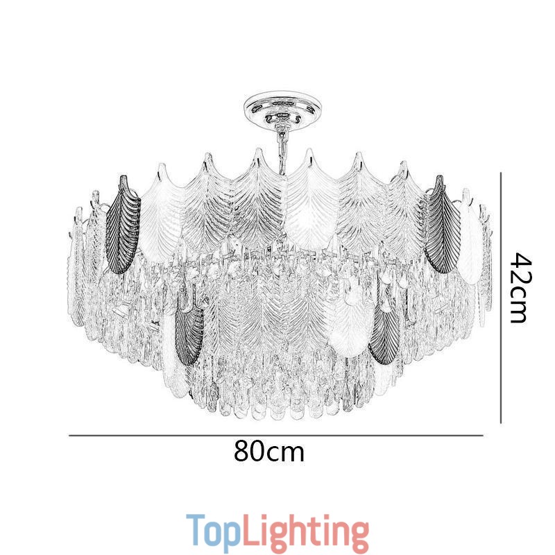 Luxurious Leaf Pendant Light Crystal Ceiling Light Fixture