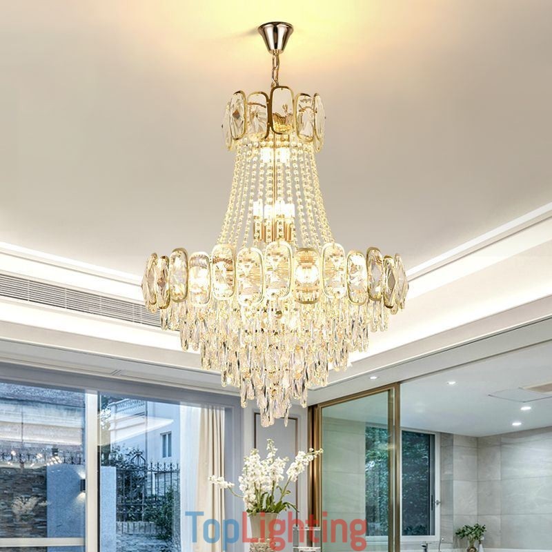 Modern Crystal Pendant Light Round Ceiling Lighting Fixture