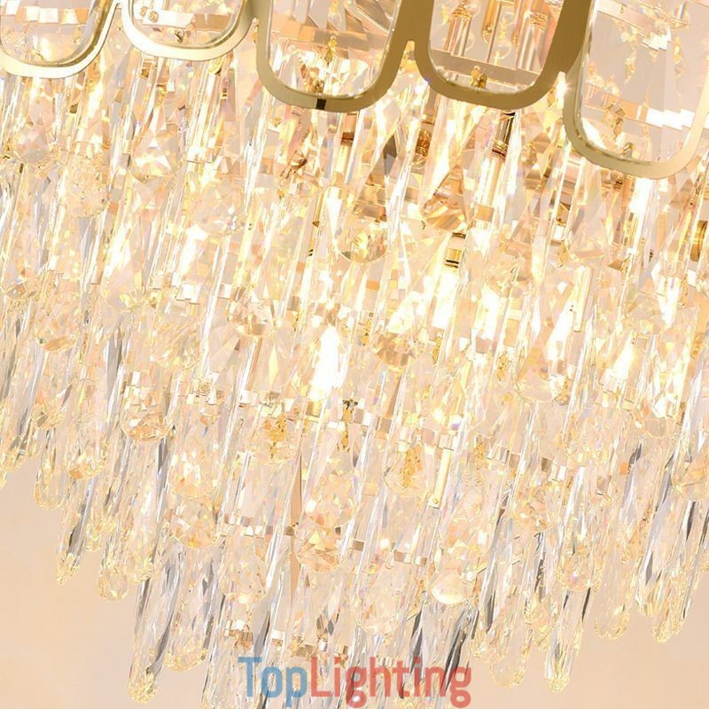 Modern Crystal Pendant Light Round Ceiling Lighting Fixture