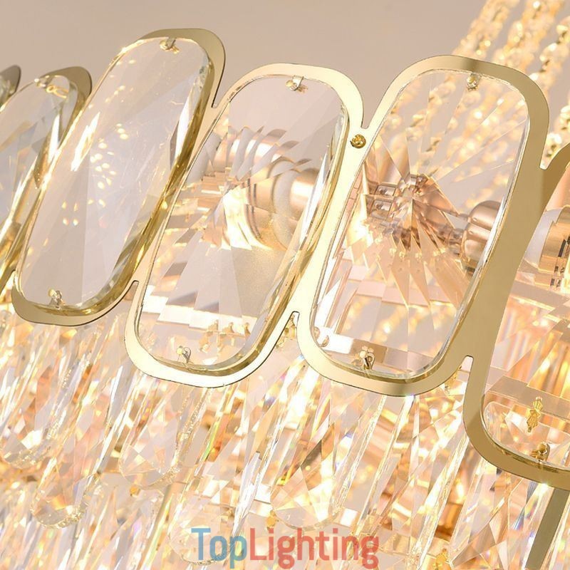 Modern Crystal Pendant Light Round Ceiling Lighting Fixture
