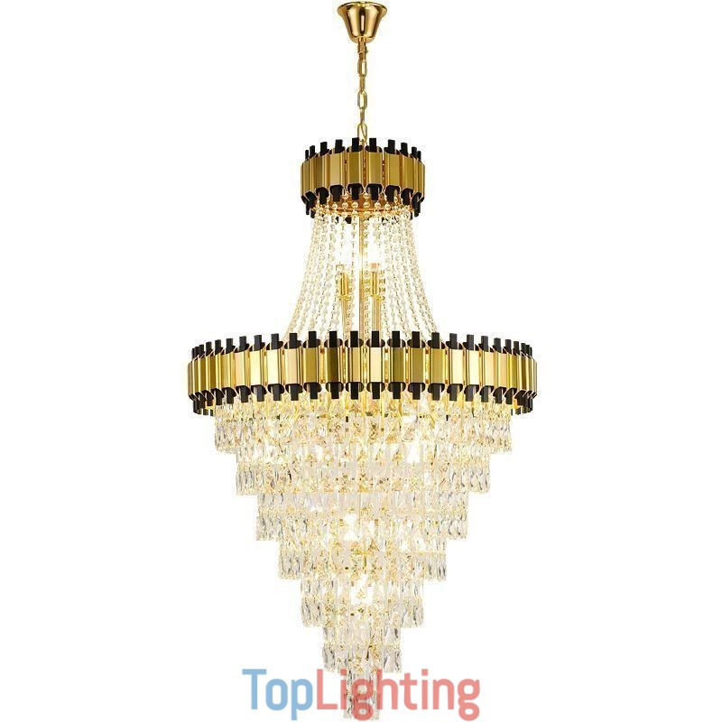 Luxurious Gold Pendant Light Crystal Ceiling Light Fixture