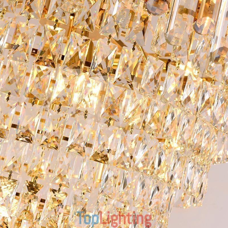 Luxurious Gold Pendant Light Crystal Ceiling Light Fixture