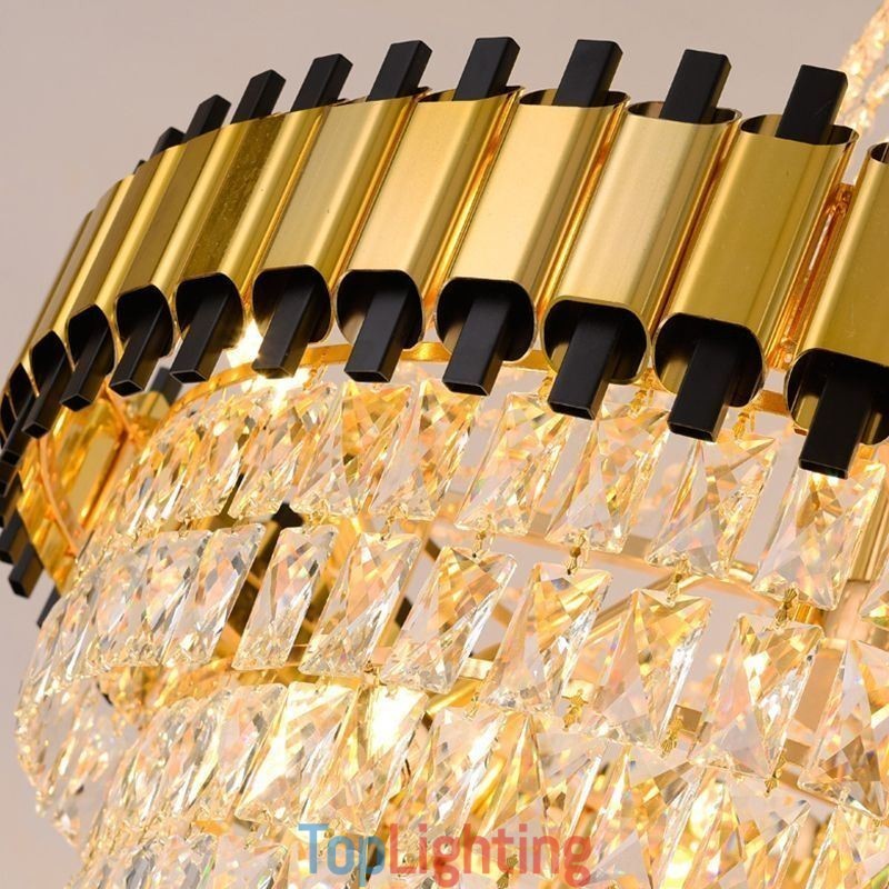 Luxurious Gold Pendant Light Crystal Ceiling Light Fixture