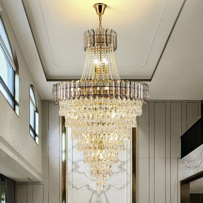 Conical Crystal Pendant Light Elegant Hanging Light