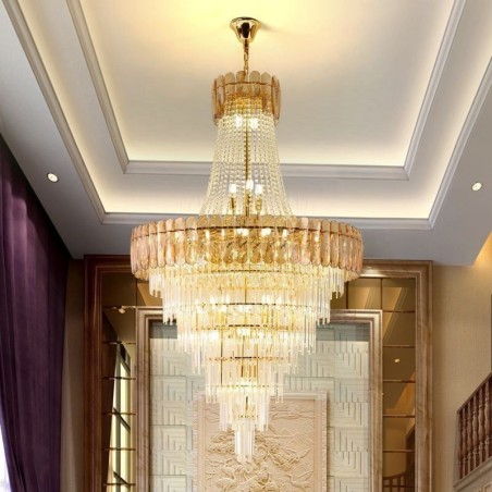 European Elegant Crystal Pendant Light Conical Ceiling Light European Elegant Crystal Pendant Light Conical Ceiling Light