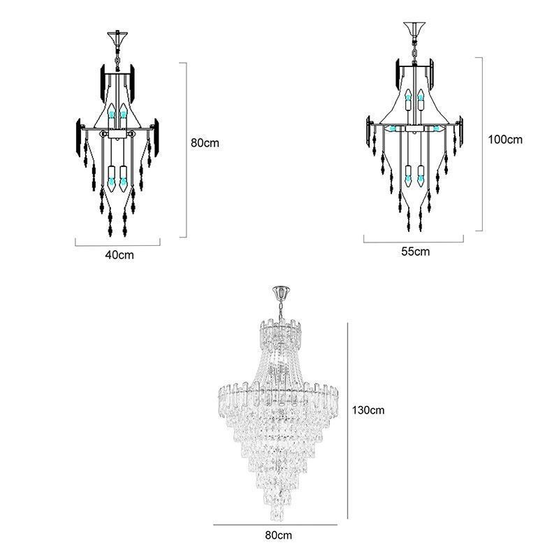 Modern Elegant Crystal Pendant Light Conical Hanging Light