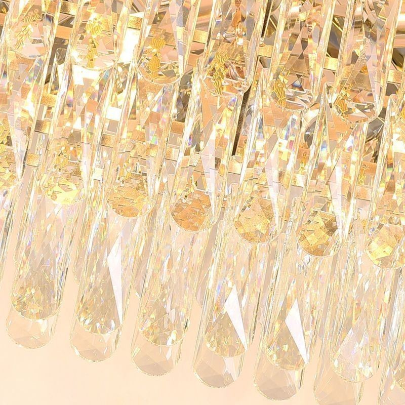 Modern Crystal Pendant Light Oval Ceiling Light Fixture