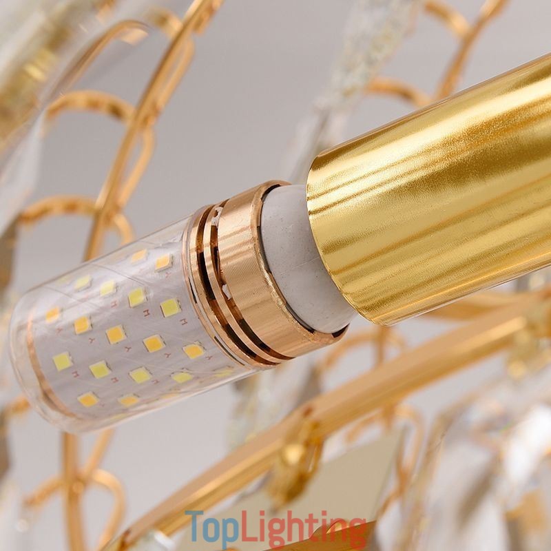 European Pendant Light Crystal Hanging Light Stairs Foyerway