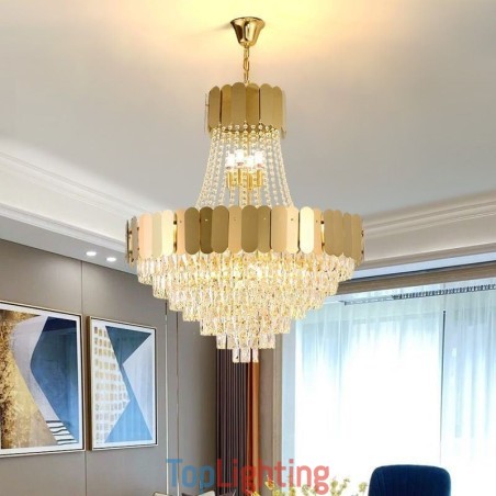 Modern Crystal Gold K9 Hanging Pendant Ceiling Light Modern Crystal Gold K9 Hanging Pendant Ceiling Light