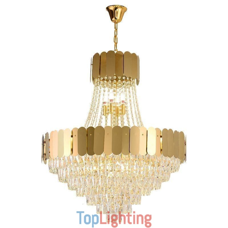 Modern Crystal Gold K9 Hanging Pendant Ceiling Light