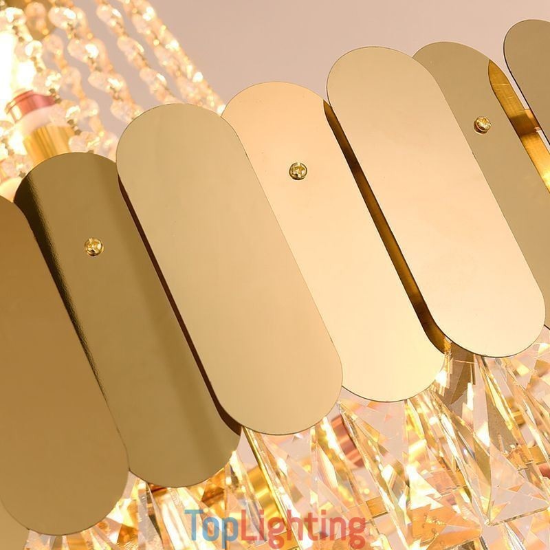 Modern Crystal Gold K9 Hanging Pendant Ceiling Light