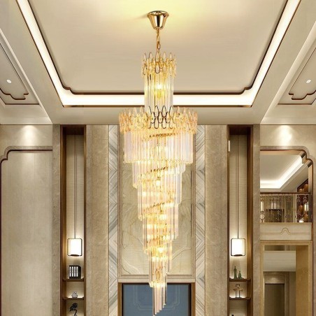 European Crystal High Ceiling Pendant Light Stairs European Crystal High Ceiling Pendant Light Stairs