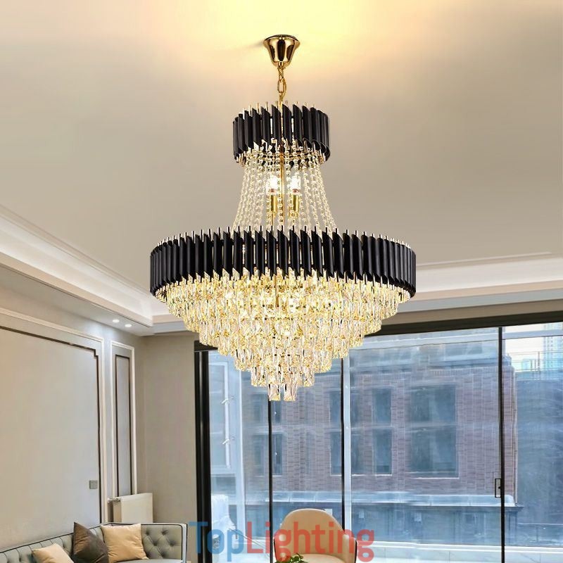 Modern Crystal Pendant Lighting Round Ceiling Lamp Hanging Lights
