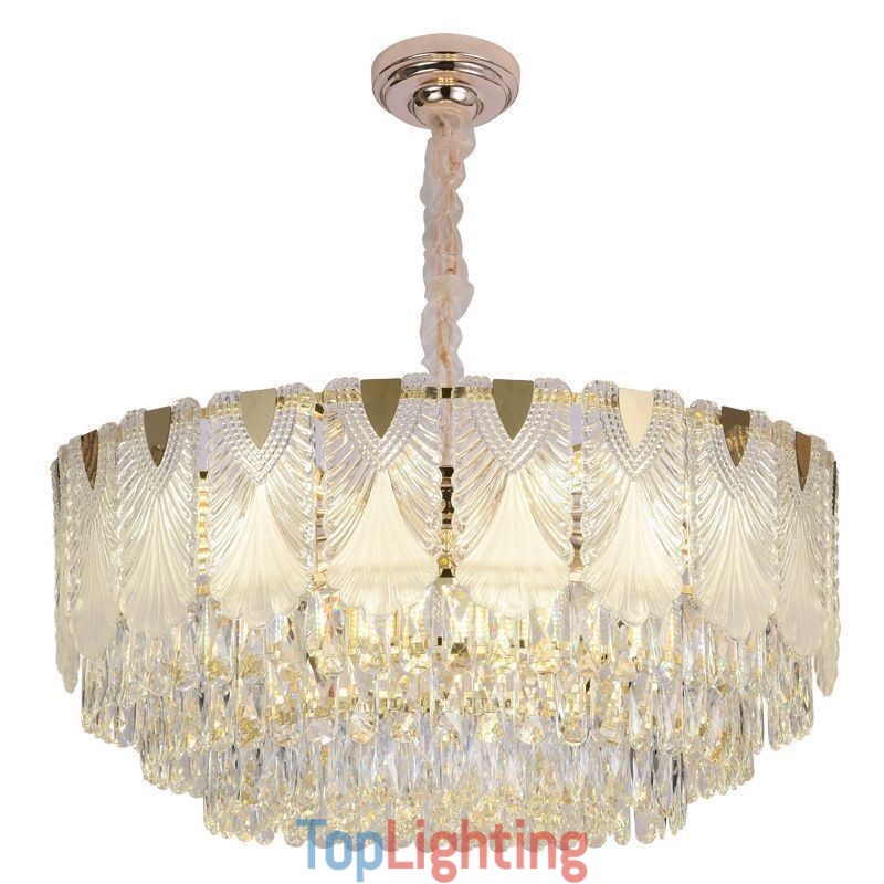 Crystal Pendant Light Lacy Round Ceiling Lighting Fixture