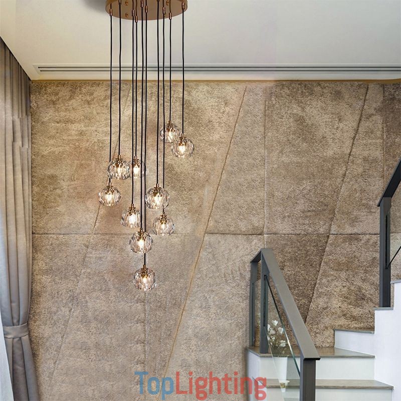 Mordern Crystal Soccer Ball Shape Ceiling Light Hanging Lights