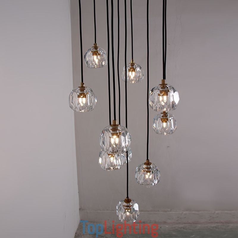 Mordern Crystal Soccer Ball Shape Ceiling Light Hanging Lights