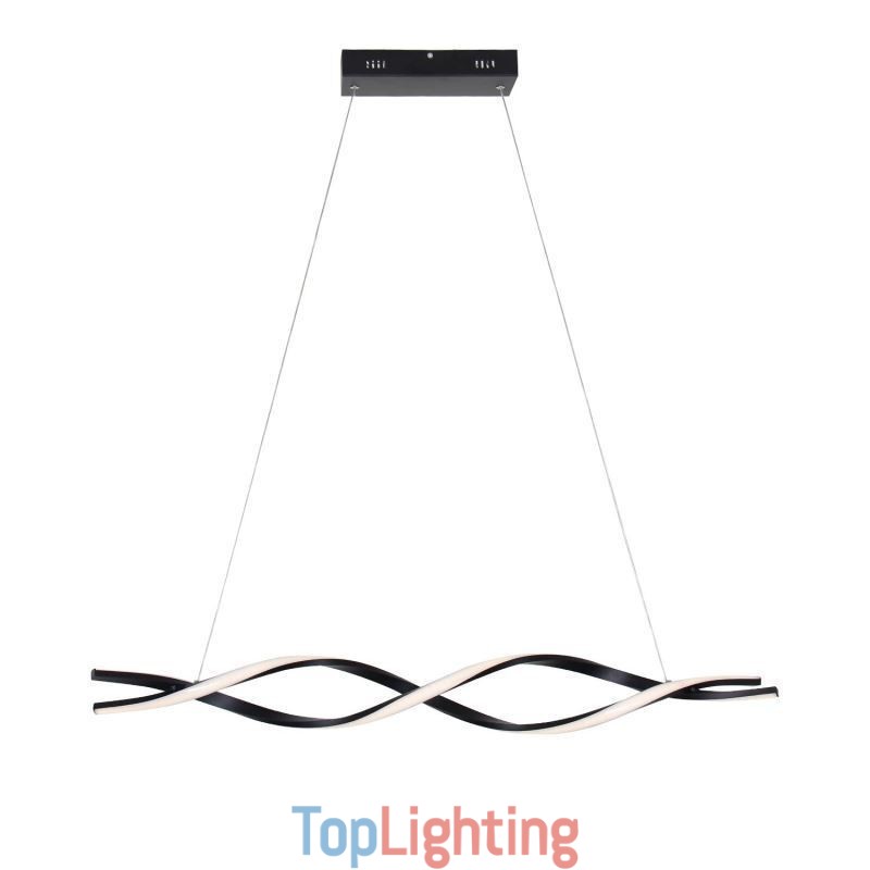 Modern Pendant Lighting Black Wave Shape Hanging Lights