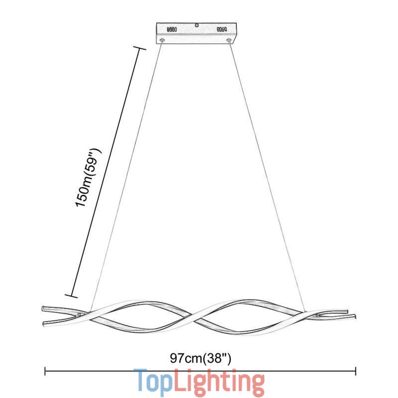 Modern Pendant Lighting Black Wave Shape Hanging Lights