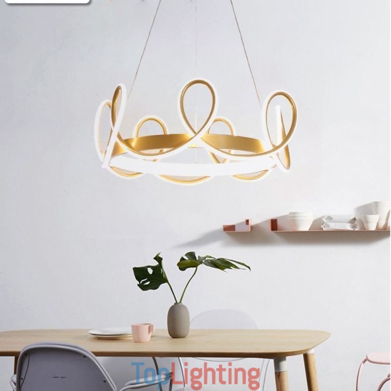 Modern Hanging Light Crown Pendant Light Aluminum 1 Light