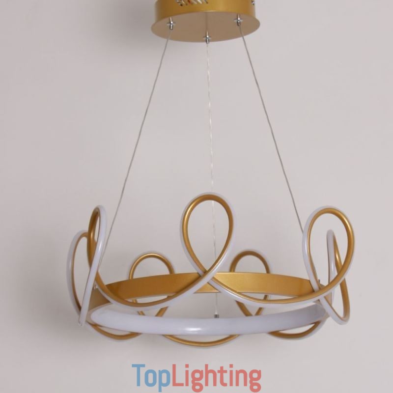 Modern Hanging Light Crown Pendant Light Aluminum 1 Light