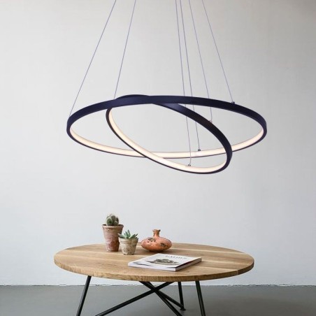 Modern Simple Pendant Light Aluminum Double Ring Hanging Light Modern Simple Pendant Light Aluminum Double Ring Hanging Light