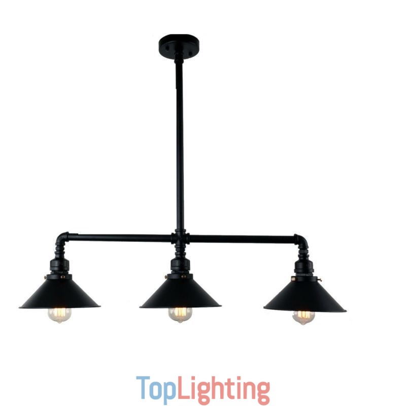 3 Light Retro Industrial Vintage Water Pipe Pendant Light Chandelier Country Rustic Style