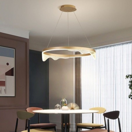 Nordic Aluminum Pendant Light Golden Wave Ripple Hanging Light Nordic Aluminum Pendant Light Golden Wave Ripple Hanging Light