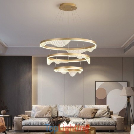 Pendant Light Golden Wave Ripple Hanging Light 3 Light Pendant Light Golden Wave Ripple Hanging Light 3 Light