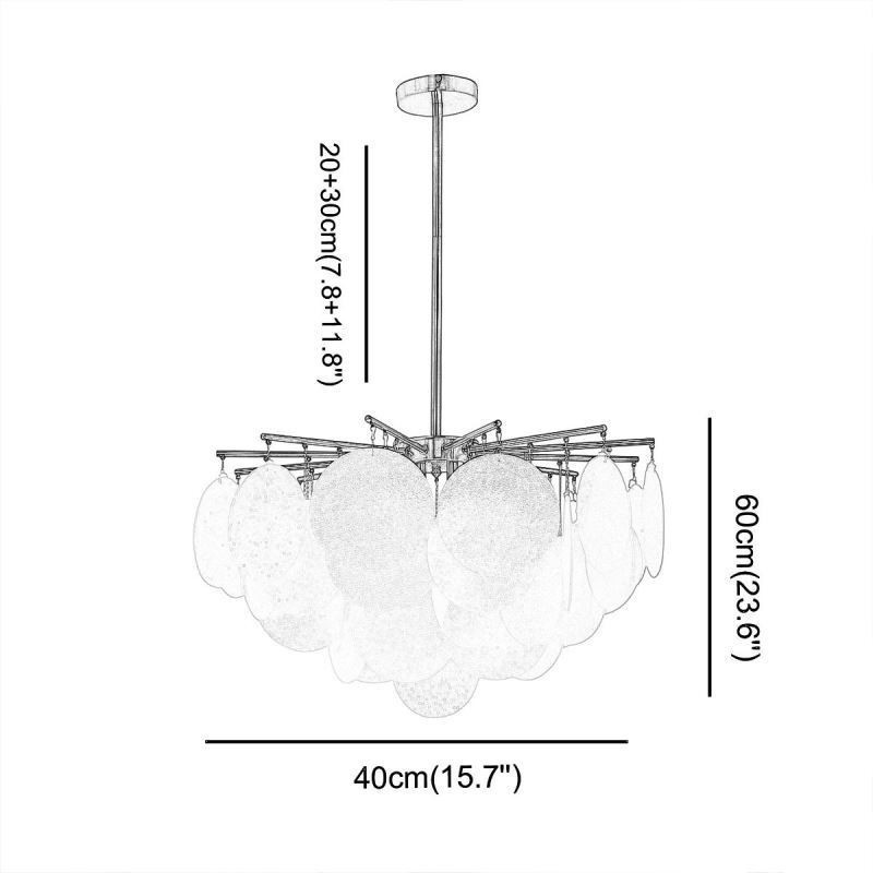 Modern 6 Light Hanging Light Pendant Light With Glass Shape