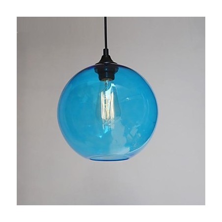 Modern Glass Pendant in Round blue Bubble Design