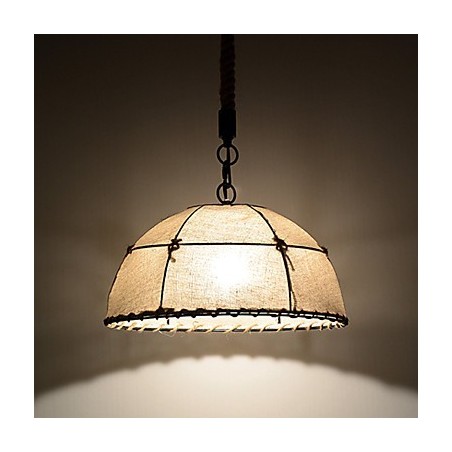 Half Round shaped 1 Lights Pendant Lamps Vintage Style Industry Style Yellow Cloth & Metals Drop Light Half Round shaped 1 Lights Pendant Lamps Vintage Style Industry Style Yellow Cloth & Metals Drop Light