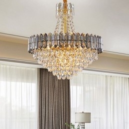 Crystal Pendant Light Conical Hanging Lighting Fixture Light