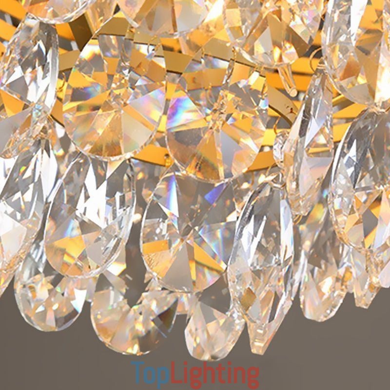 Crystal Pendant Light Conical Hanging Lighting Fixture Light