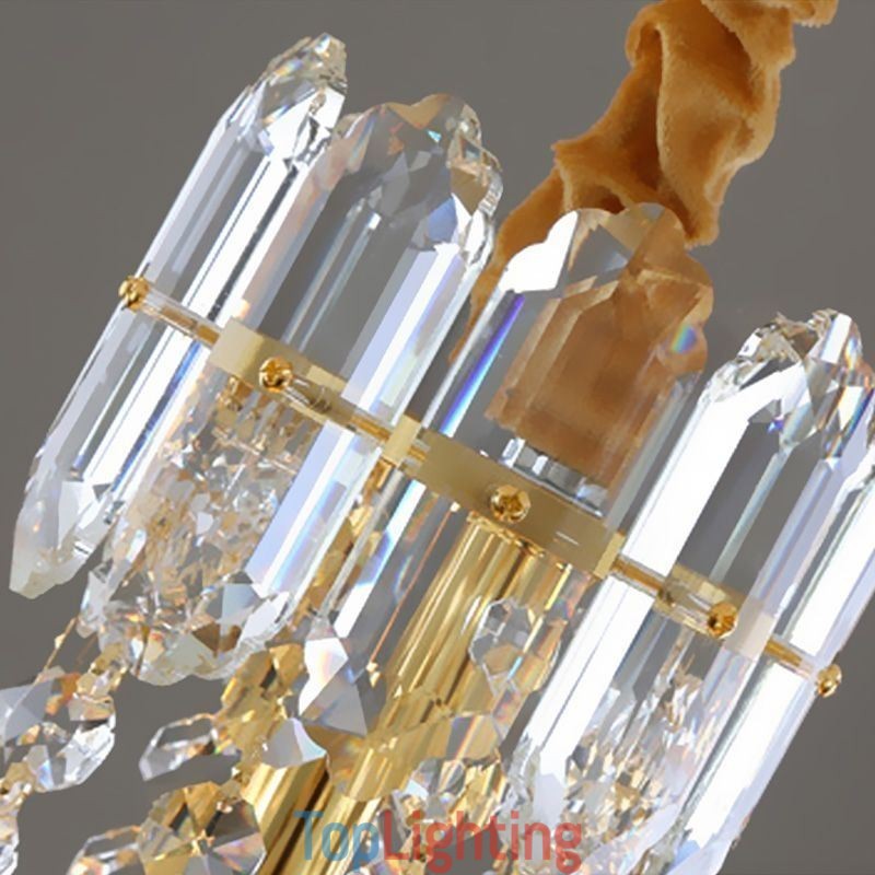 Crystal Pendant Light Conical Hanging Lighting Fixture Light