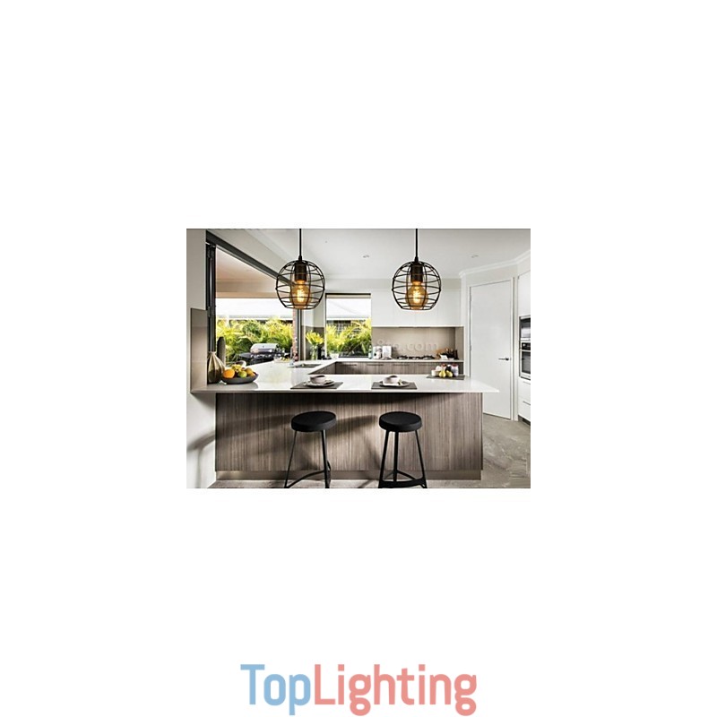 Globe Shape Europe Style Vintage Chandelier for Black Pendant Light