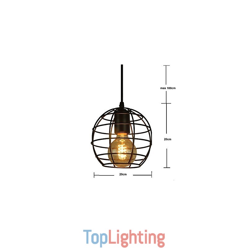 Globe Shape Europe Style Vintage Chandelier for Black Pendant Light