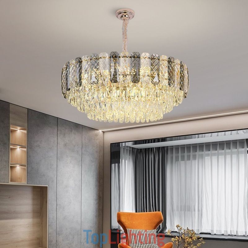 European Pendant Light Crystal Round Ceiling Light