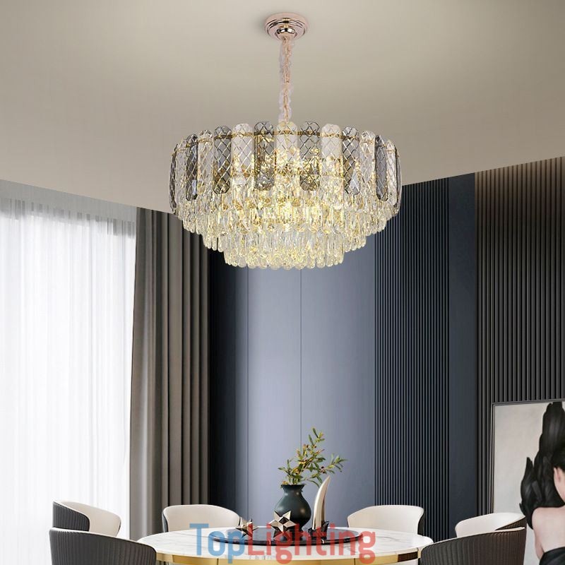 European Pendant Light Crystal Round Ceiling Light