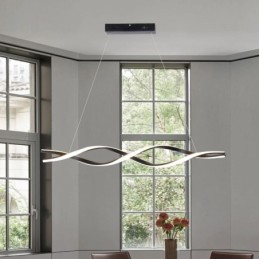 Modern Pendant Lighting Black Wave Shape Hanging Lights