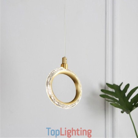 Pendant Light Acrylic Ring Light Fixture with Spotlight Pendant Light Acrylic Ring Light Fixture with Spotlight