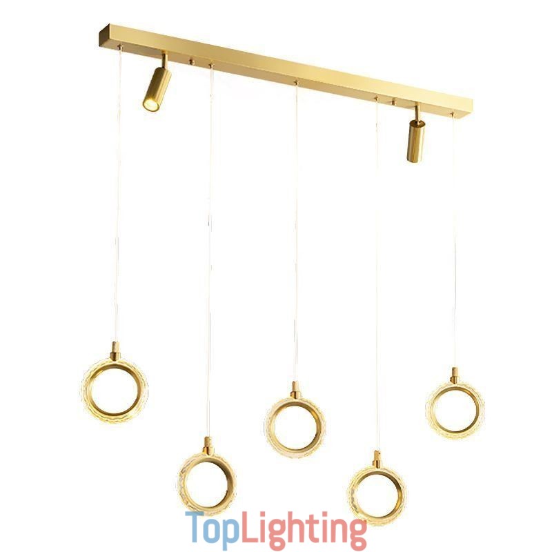 Pendant Light Acrylic Ring Light Fixture with Spotlight