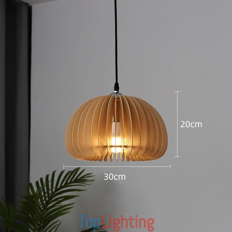 Retro Style Pendant Light Basswood Pumpkin Pendant Lamp