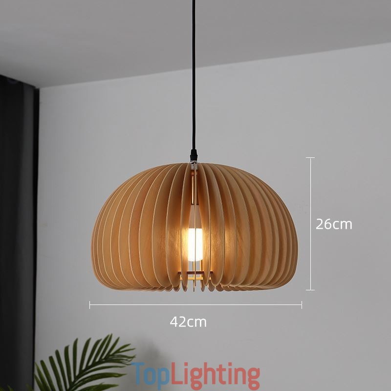 Retro Style Pendant Light Basswood Pumpkin Pendant Lamp