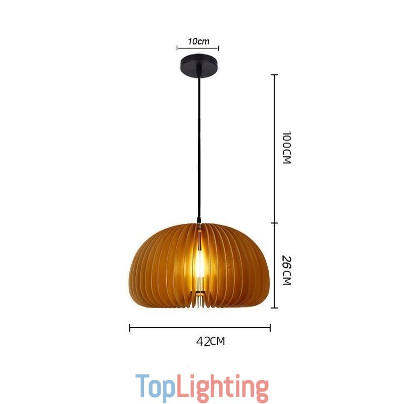 Retro Style Pendant Light Basswood Pumpkin Pendant Lamp