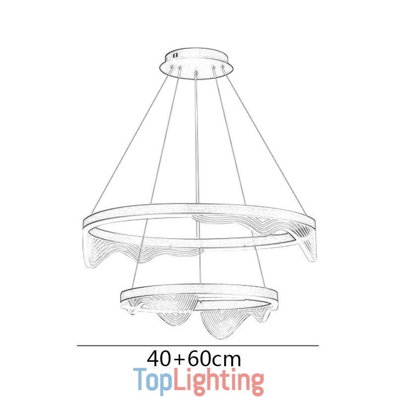 Golden Wave Ripple Pendant Light Ceiling Light 2 Light