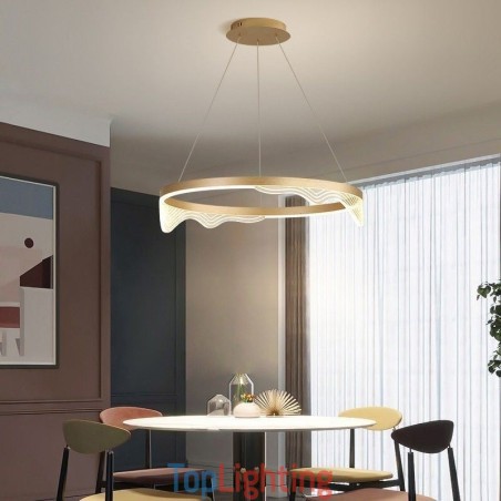 Nordic Aluminum Pendant Light Golden Wave Ripple Hanging Light Nordic Aluminum Pendant Light Golden Wave Ripple Hanging Light